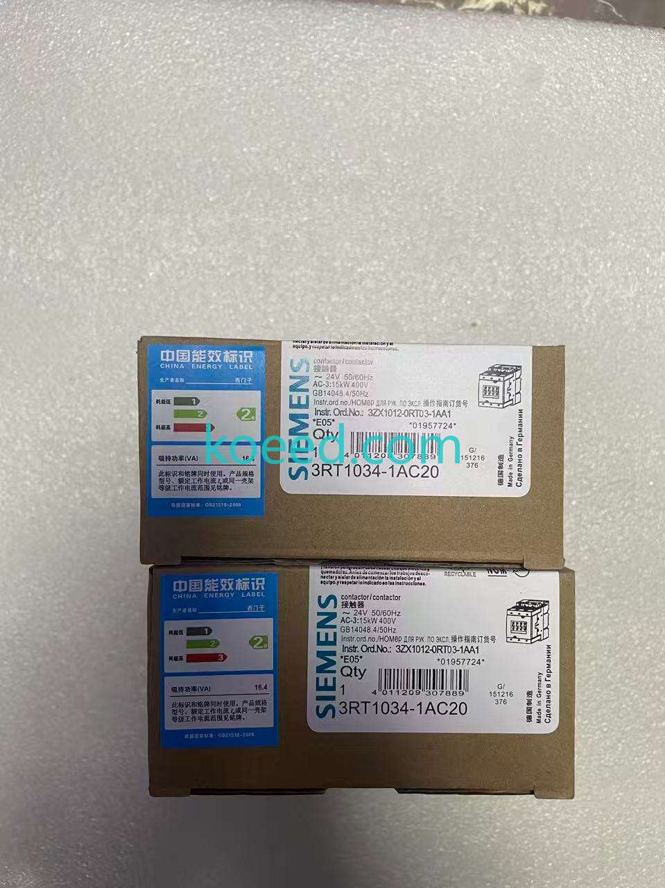 Siemens 3RT1034-1AC20 Label Information