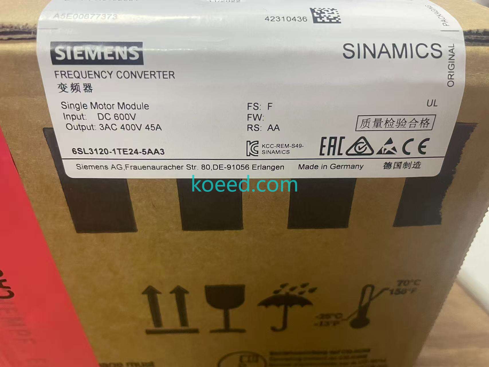 6SL3120-1TE24-5AA3 - Product View