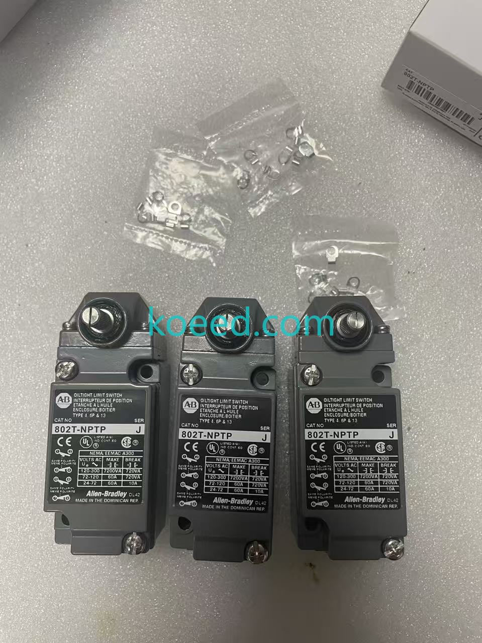 802T-NPTP limit switch lever and head detail