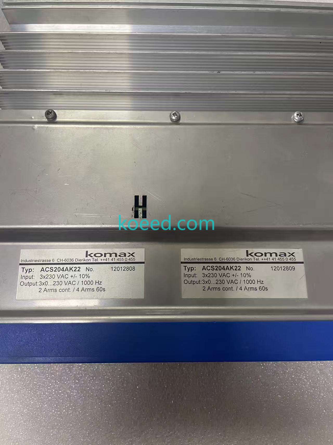 Komax ACS204-A Label Details