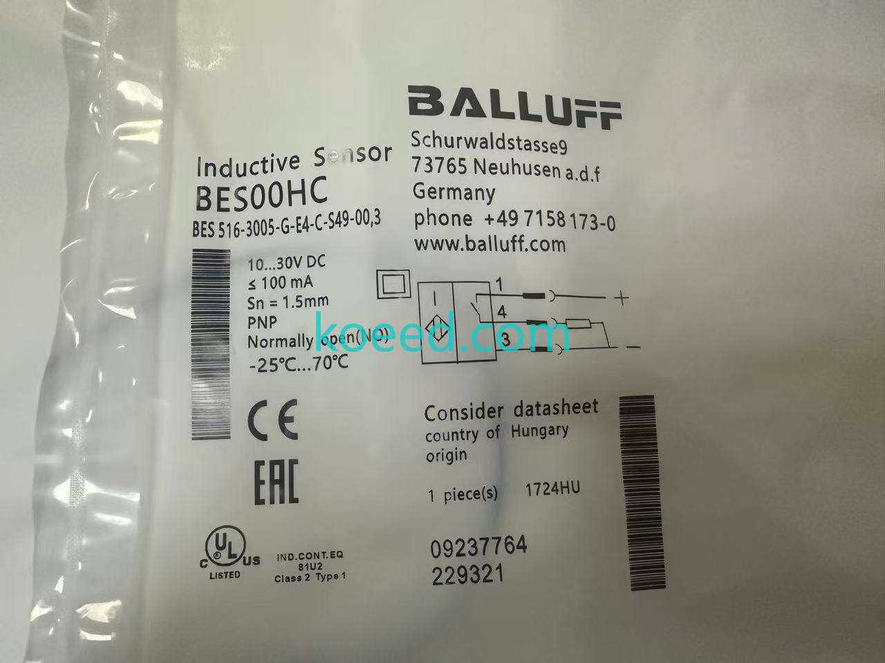 Balluff sensor packaging