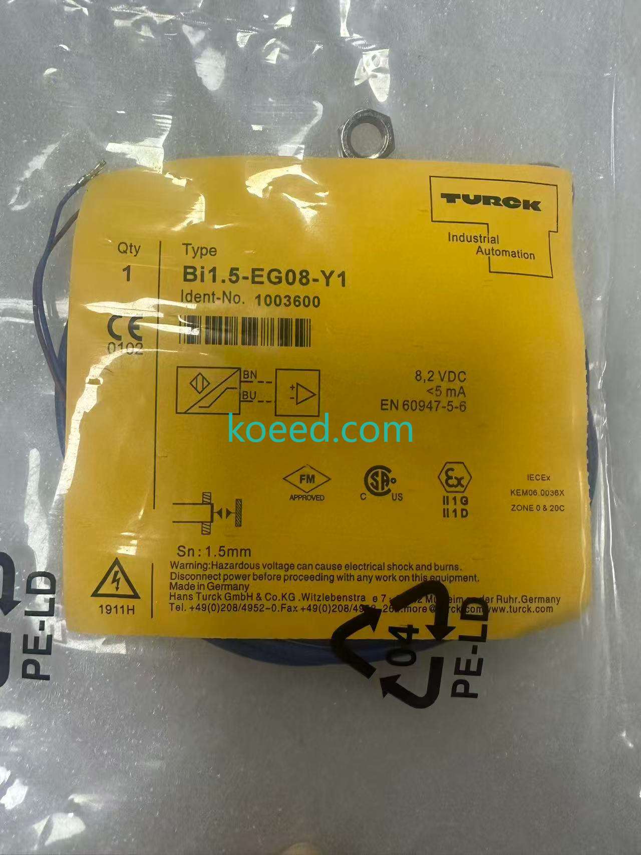 TURCK BI1.5-EG08-Y1 1003600 Technical Details