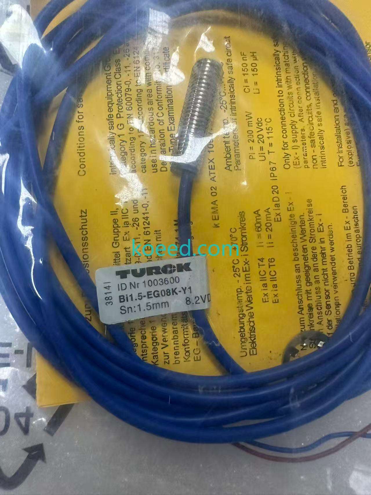 TURCK BI1.5-EG08-Y1 1003600 Installation View