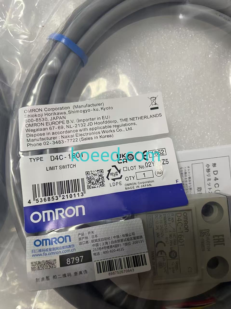 Omron D4C-1601 Cable Connection