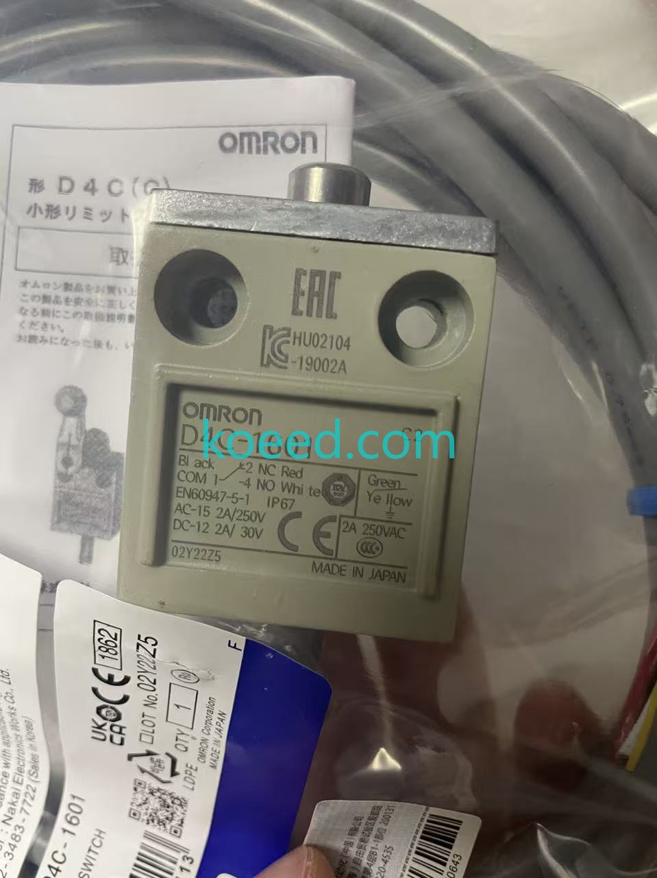 Omron D4C-1601 Technical Dimensions