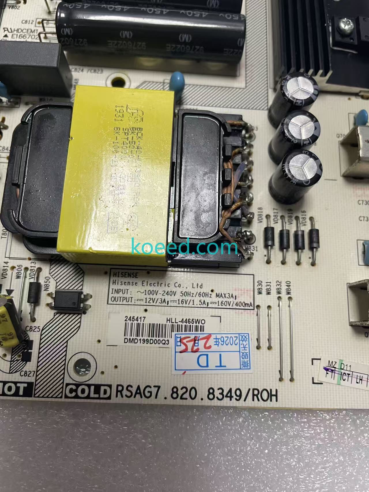 Power supply board detailed components