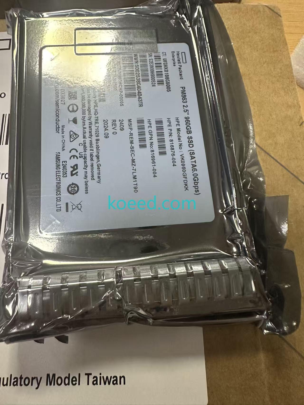 HPE P40503-B21 SSD Label Side