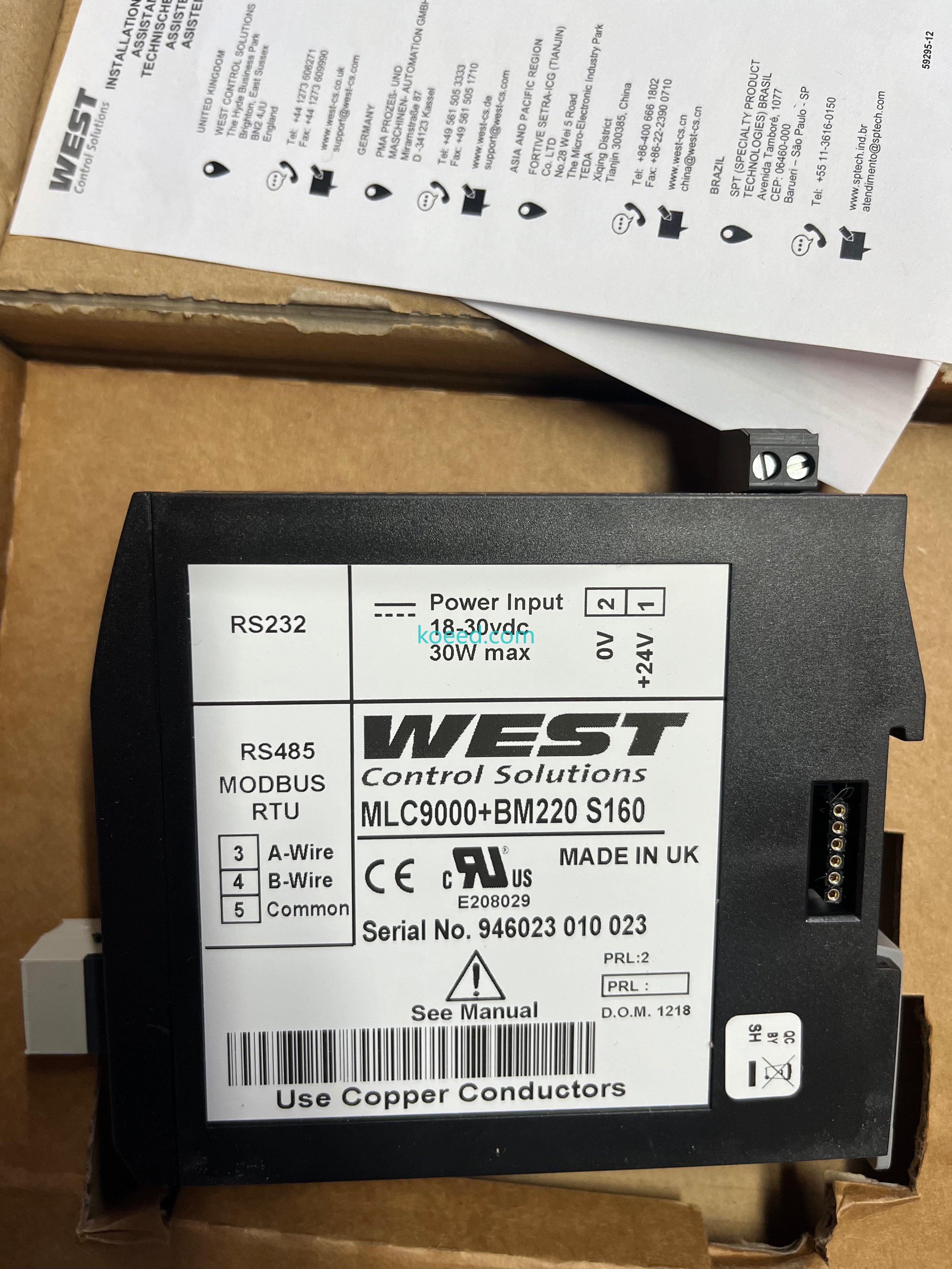 MLC9000+ BM220 S160 - Front View showing modular temperature controller assembly