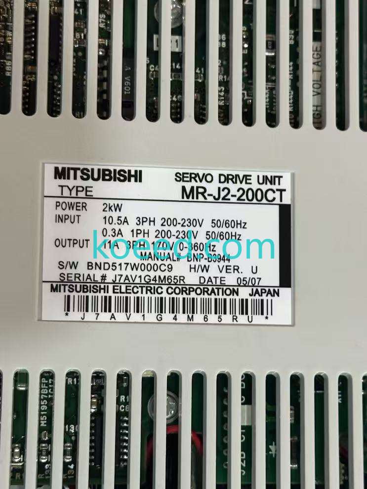 MR-J2-200CT Label Detail