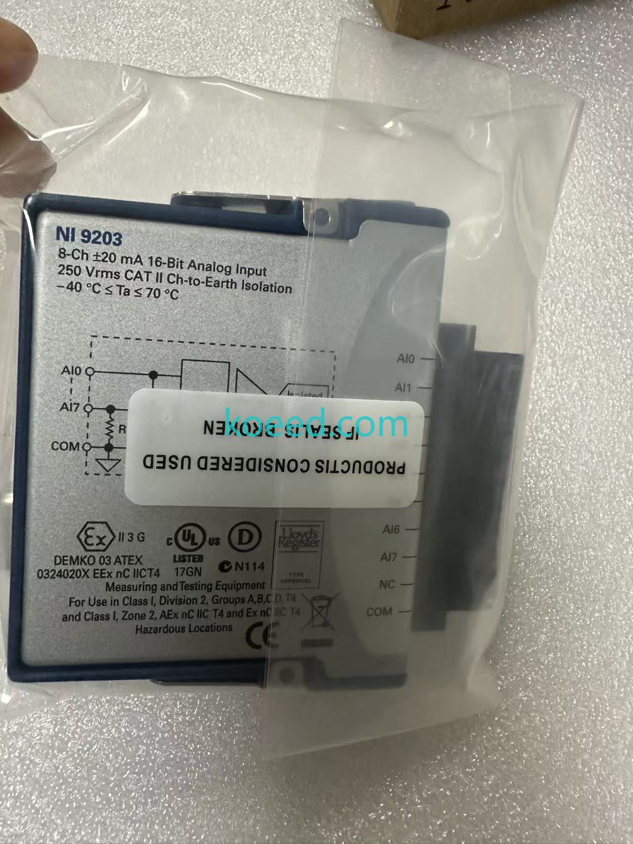 NI 9203 full module with detachable screw terminal connector