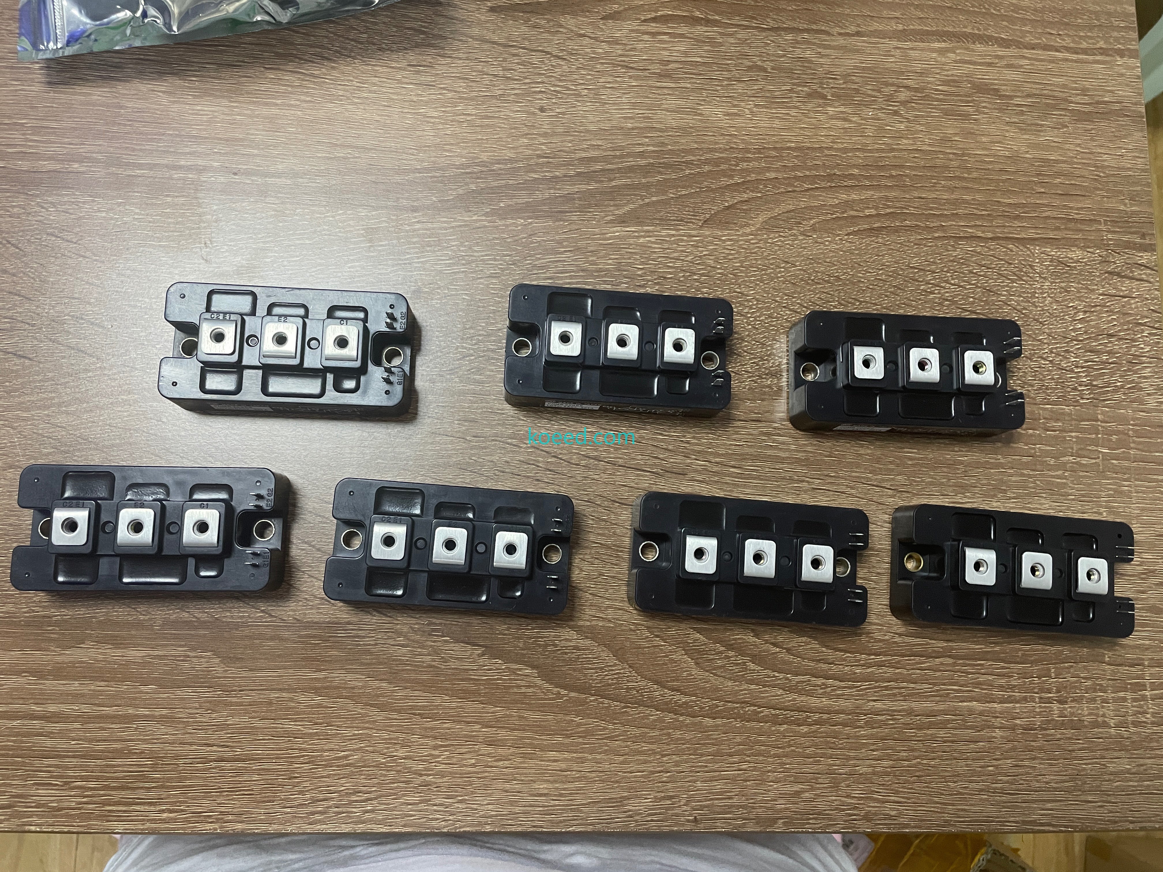 NIEC PDMB200E6 — angled view highlighting module encapsulation and terminal screws