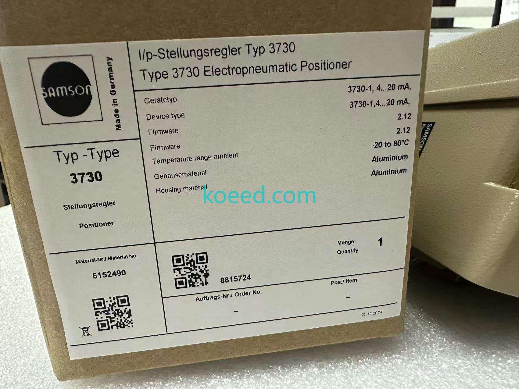 SAMSON3730-1 - Product View